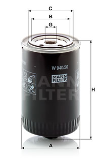 Filtre à huile MANN-FILTER W 940/20