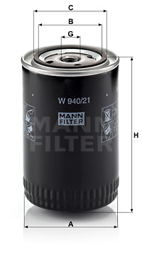 Filtre à huile MANN-FILTER W 940/21