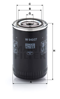 Filtre à huile MANN-FILTER W 940/27