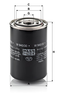 Filtre à huile MANN-FILTER W 940/30