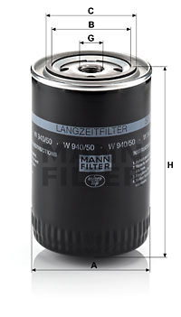 Filtre à huile MANN-FILTER W 940/50