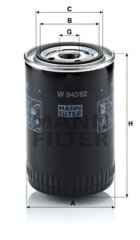 Filtre à huile MANN-FILTER W 940/62