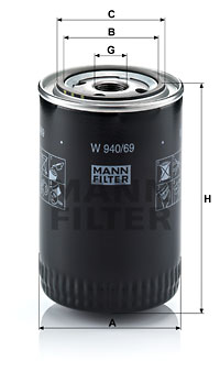 Filtre à huile MANN-FILTER W 940/69