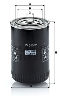 Filtre à huile MANN-FILTER W 940/81