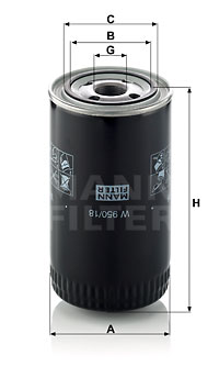 Filtre à huile MANN-FILTER W 950/18