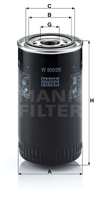 Filtre à huile MANN-FILTER W 950/26