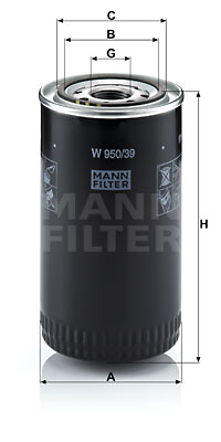 Filtre à huile MANN-FILTER W 950/39
