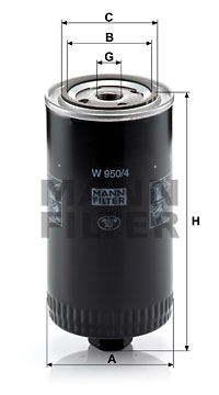 Filtre à huile MANN-FILTER W 950/4