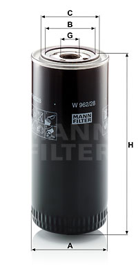 Filtre à huile MANN-FILTER W 962/28