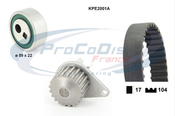 Kit de distribution + pompe à eau PROCODIS FRANCE KPE2001A