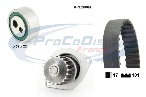 Kit de distribution + pompe à eau PROCODIS FRANCE KPE2008A