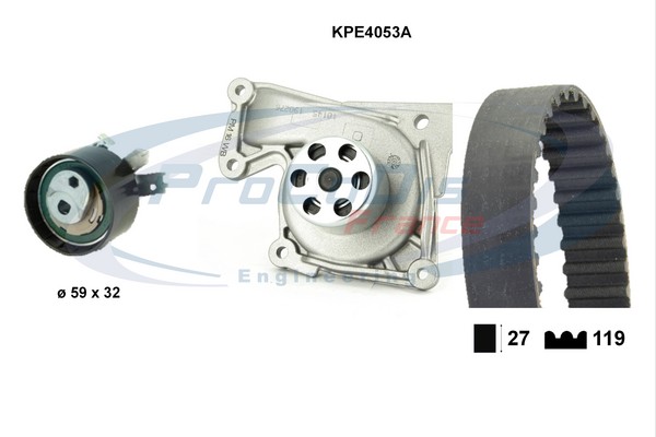 Kit de distribution + pompe à eau PROCODIS FRANCE KPE4053A