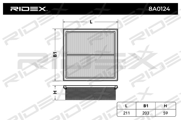 Filtre à air RIDEX 8A0124