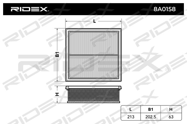 Filtre à air RIDEX 8A0158