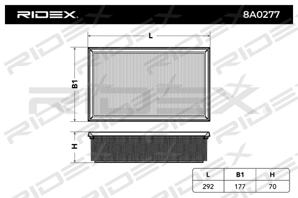 Filtre à air RIDEX 8A0277