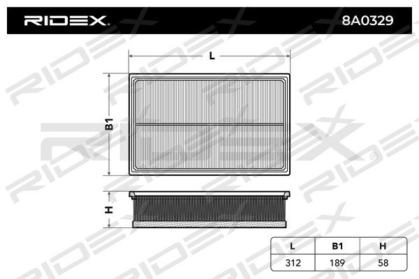 Filtre à air RIDEX 8A0329