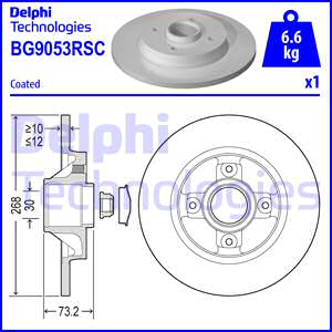 Disque de frein DELPHI BG9053RSC (Vendu à l'unité)