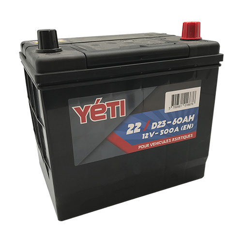 YETI - Batterie voiture 12V 60AH 500A D23 (n°22)