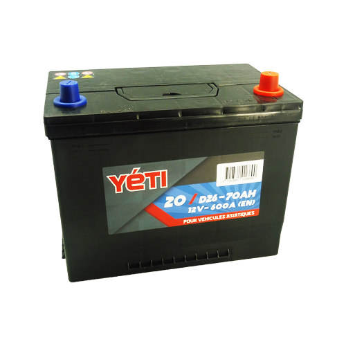 YETI - Batterie voiture 12V 70AH 600A D26 (n°20)