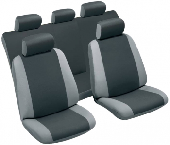 Jeu complet de housses 2 sièges avant + banquette complète Viva gris (dos ouvert)