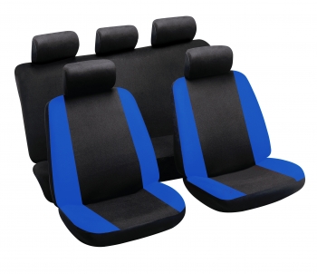 Jeu complet de housses 2 sièges avant + banquette complète Viva bleu (dos ouvert)