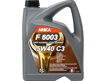Huile moteur Areca 5W40 (C3, Fortax F6003, VW502.00/505.00/505.01) 5 litres