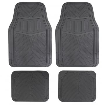 Lot de 4 tapis Optima noir en pvc