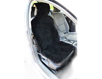 COUVRE SIEGE PEAU DE MOUTON VERITABLE NOIR