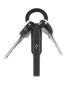 PORTE-CLES USB/MICRO USB POUR CHARGE ET SYNCHRONISATION NOIR