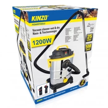 Aspirateur d'eau et poussière 1200W 25 litres Kinzo