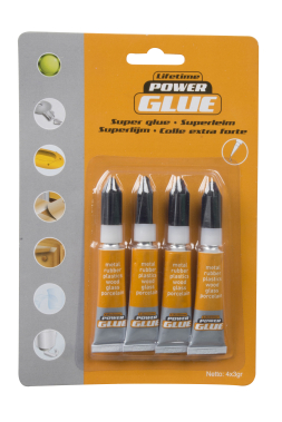 Lot de 4 tubes de colle extra forte 3 grammes