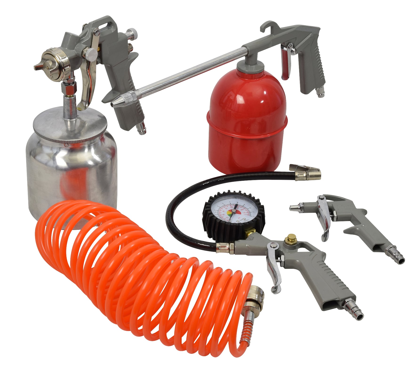 Kit 5 pièces d'accessoires pour compresseur en aluminium 3 pistolets