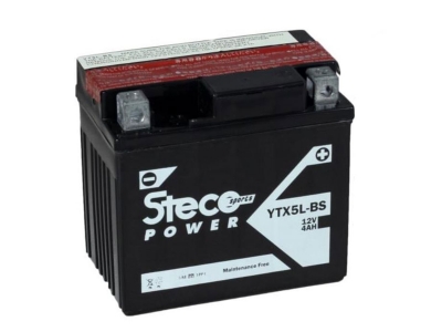 STECO - Batterie moto 12V 4Ah - YTX5L-BS