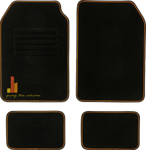 Jeu de 4 tapis voiture en moquette noir dos granulé Pump The Volume