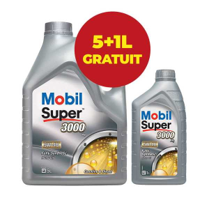 Huile moteur 5W40 MOBIL (A3/B3 A3/B4, super 3000, essence/diesel) 5+1 litres