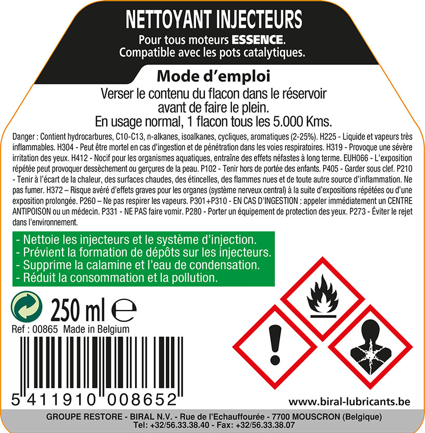 Nettoyant injecteurs Essence, Additifs Essence