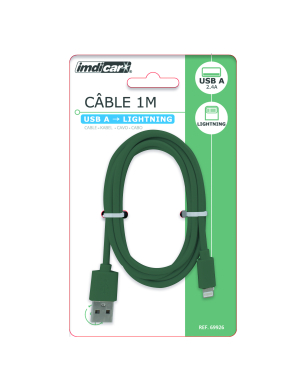 Câble USB-A vers LIGHTNING 2.4A 1 mètre IMDICAR